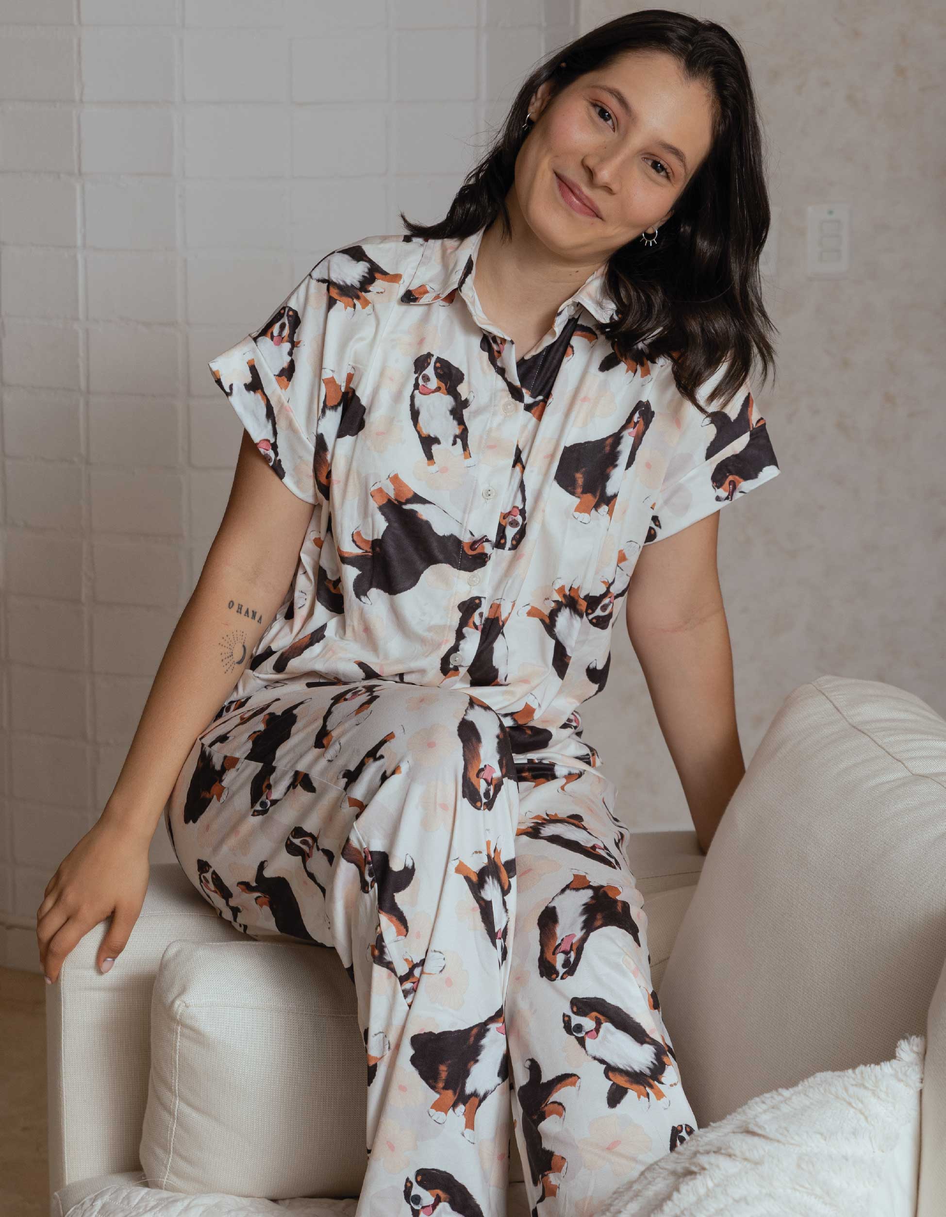 PIJAMA PANTALÓN BERNÉS MARFIL TP0077