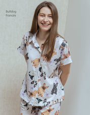 PIJAMA PANTALÓN BULLDOG FRANCÉS LILA TP0082