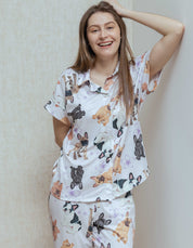 PIJAMA PANTALÓN BULLDOG FRANCÉS LILA TP0082