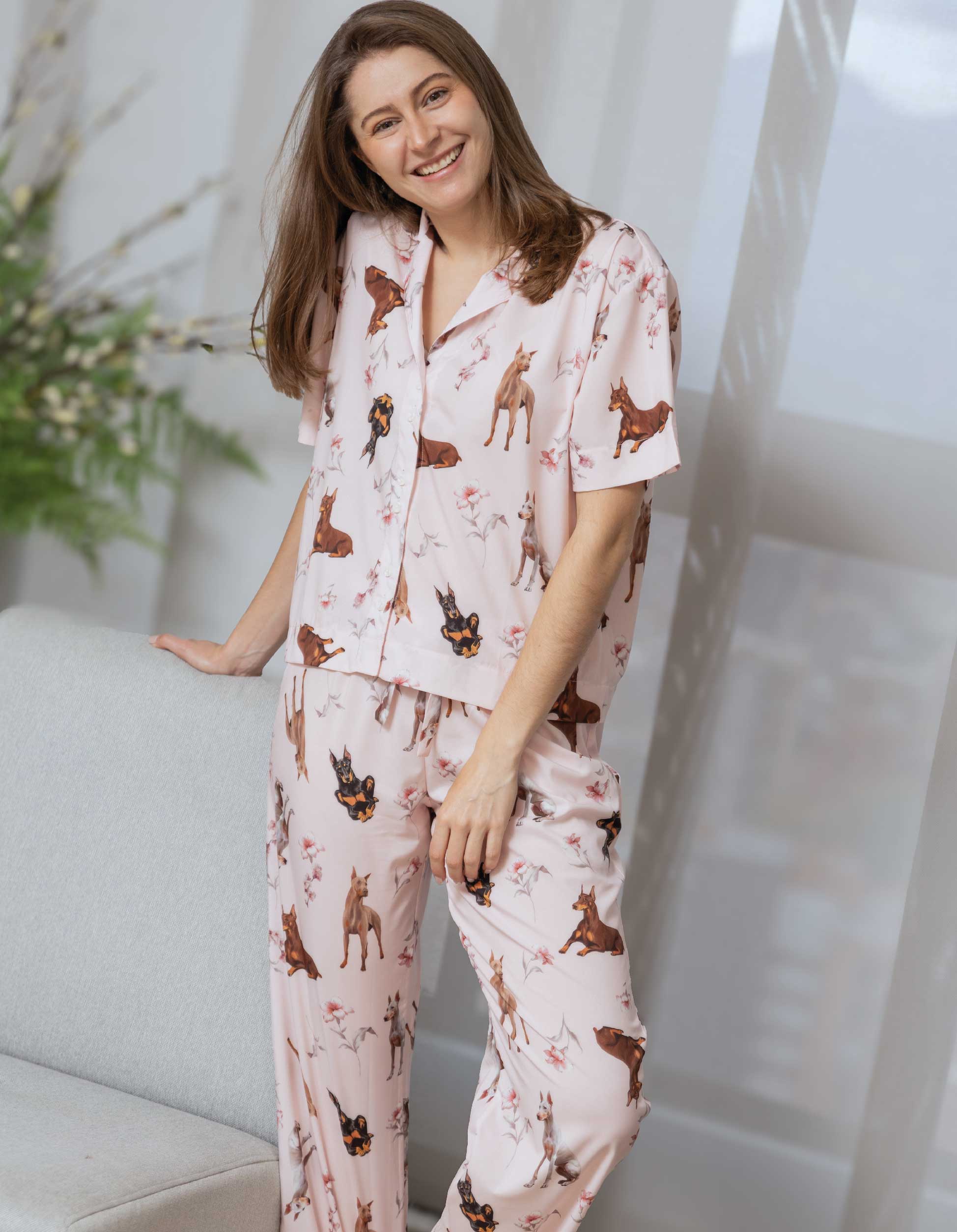PIJAMA PANTALÓN DÓBERMAN ROSADO TP0056