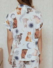 PIJAMA PANTALÓN GATOS MAJESTUOSOS MARFIL TP0085