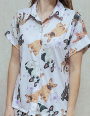 PIJAMA PANTALÓN BULLDOG FRANCÉS LILA TP0082