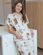 PIJAMA DE PANTALÓN GATOS BEBÉ ROSADO TP0088