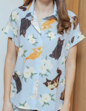 PIJAMA PANTALÓN GATOS CRIOLLOS AZUL TP0086