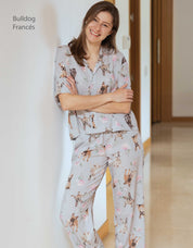PIJAMA PANTALÓN BULLDOG FRANCÉS GRIS TP0054