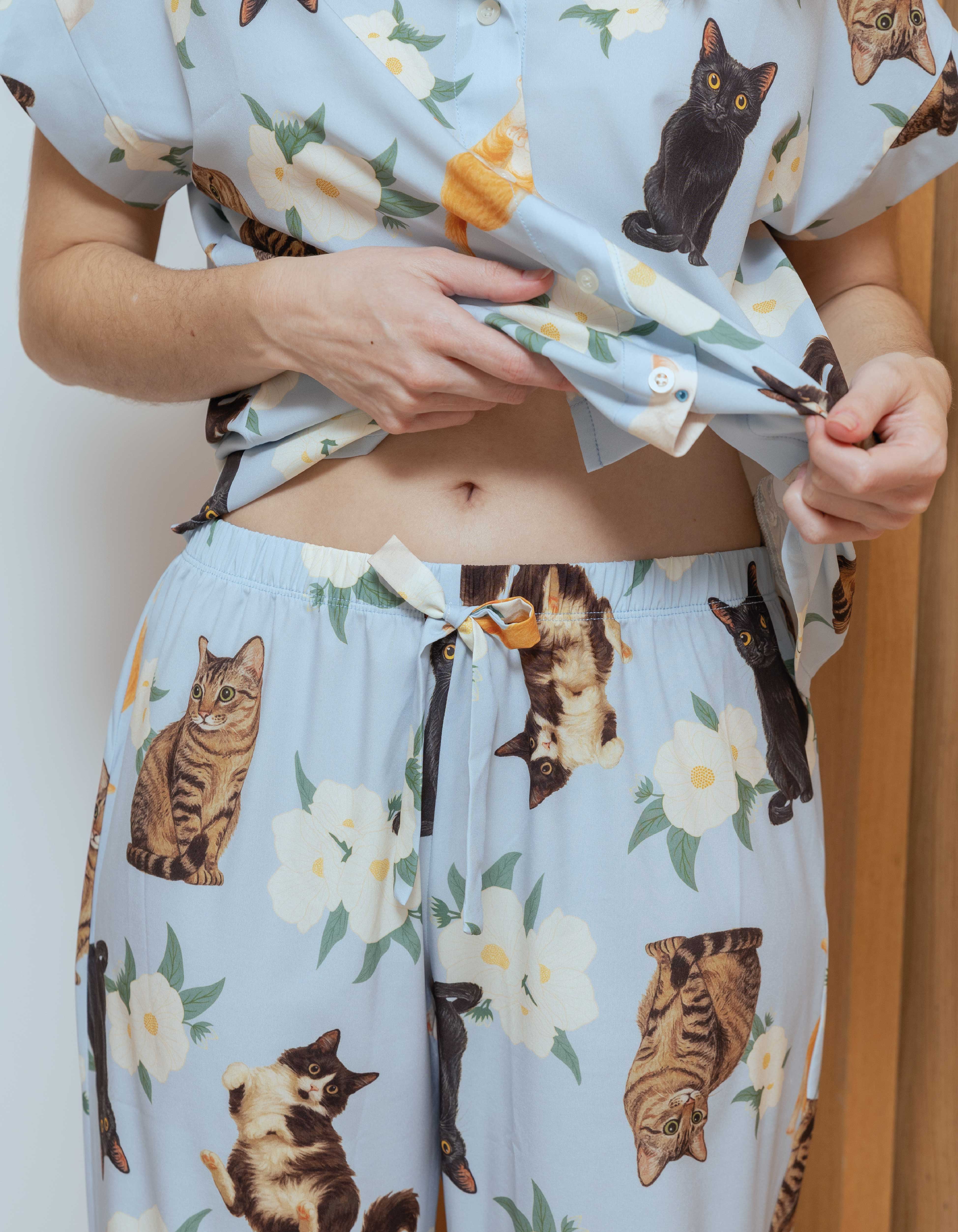 PIJAMA PANTALÓN GATOS CRIOLLOS AZUL TP0086