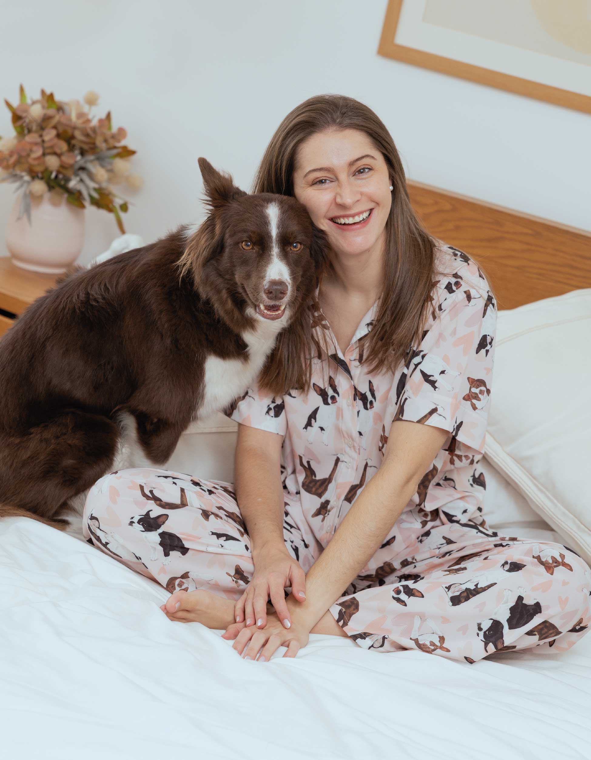 PIJAMA PANTALÓN BOSTON TERRIER ROSADA TP0075