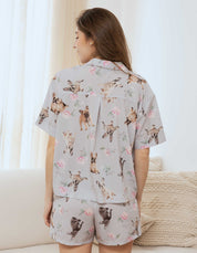 PIJAMA  SHORT BULLDOG FRANCÉS GRIS TS0028