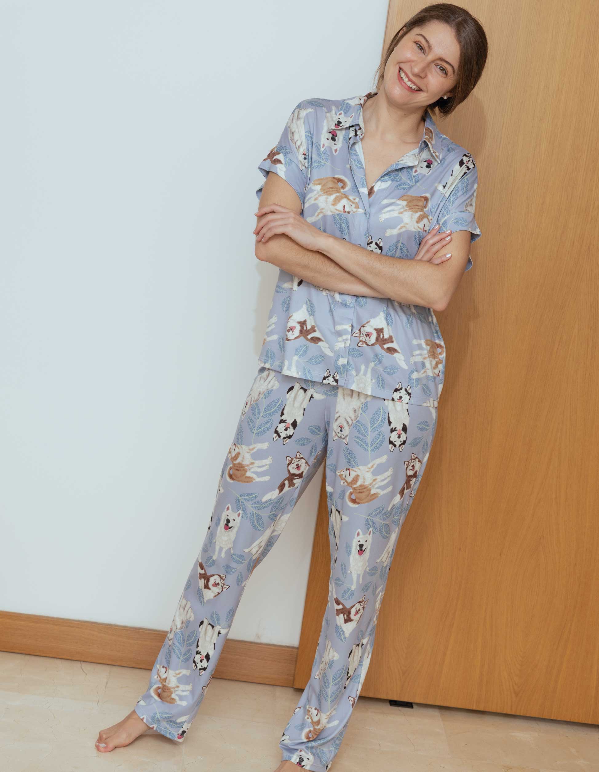 PIJAMA PANTALÓN HUSKY AZUL TP0072