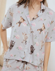 PIJAMA  SHORT BULLDOG FRANCÉS GRIS TS0028
