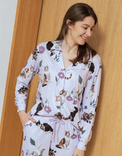 PIJAMA  PANTALÓN  GATOS MANCHADOS LILA TP0058