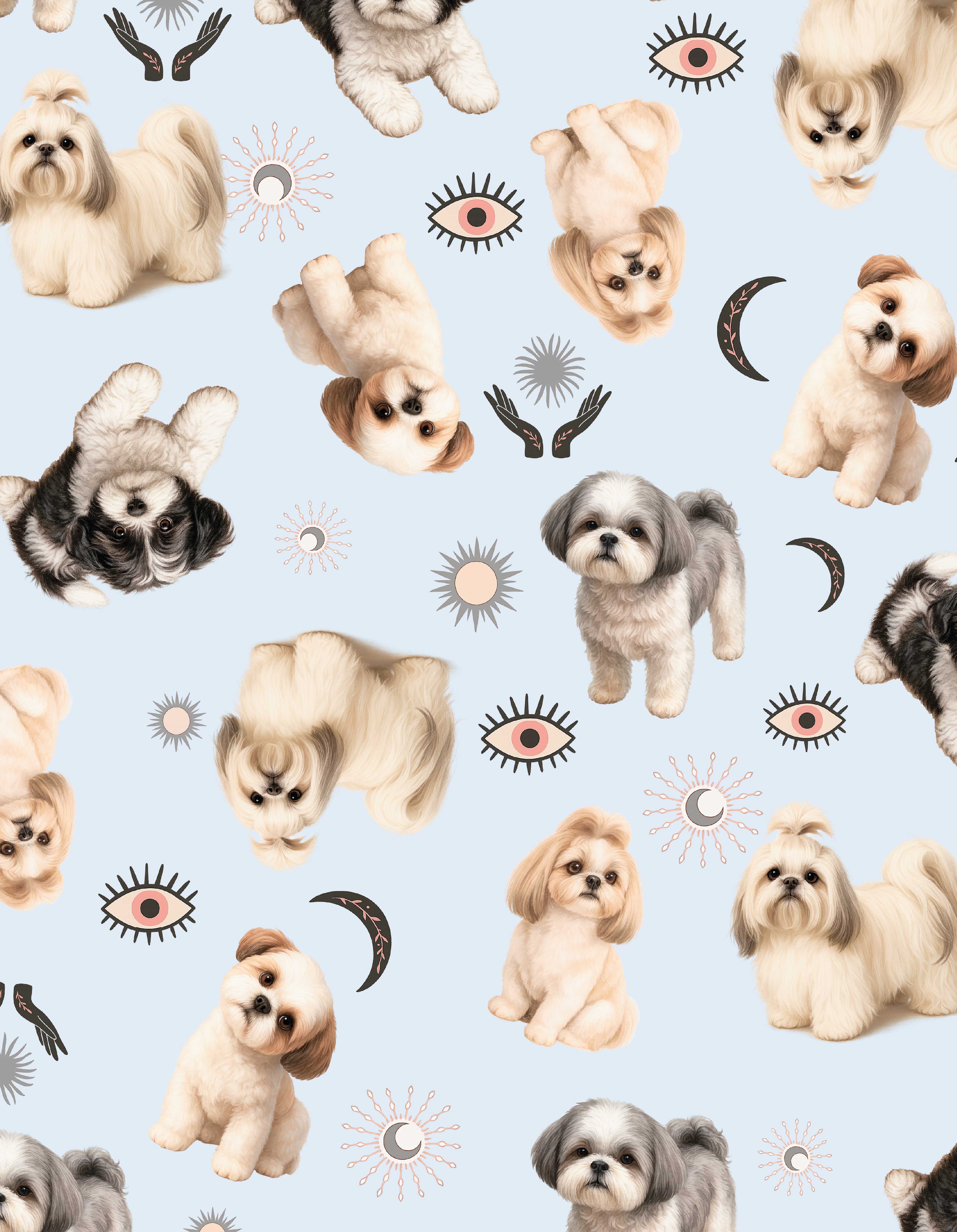 PIJAMA PANTALÓN SHIH TZU AZUL TP0087