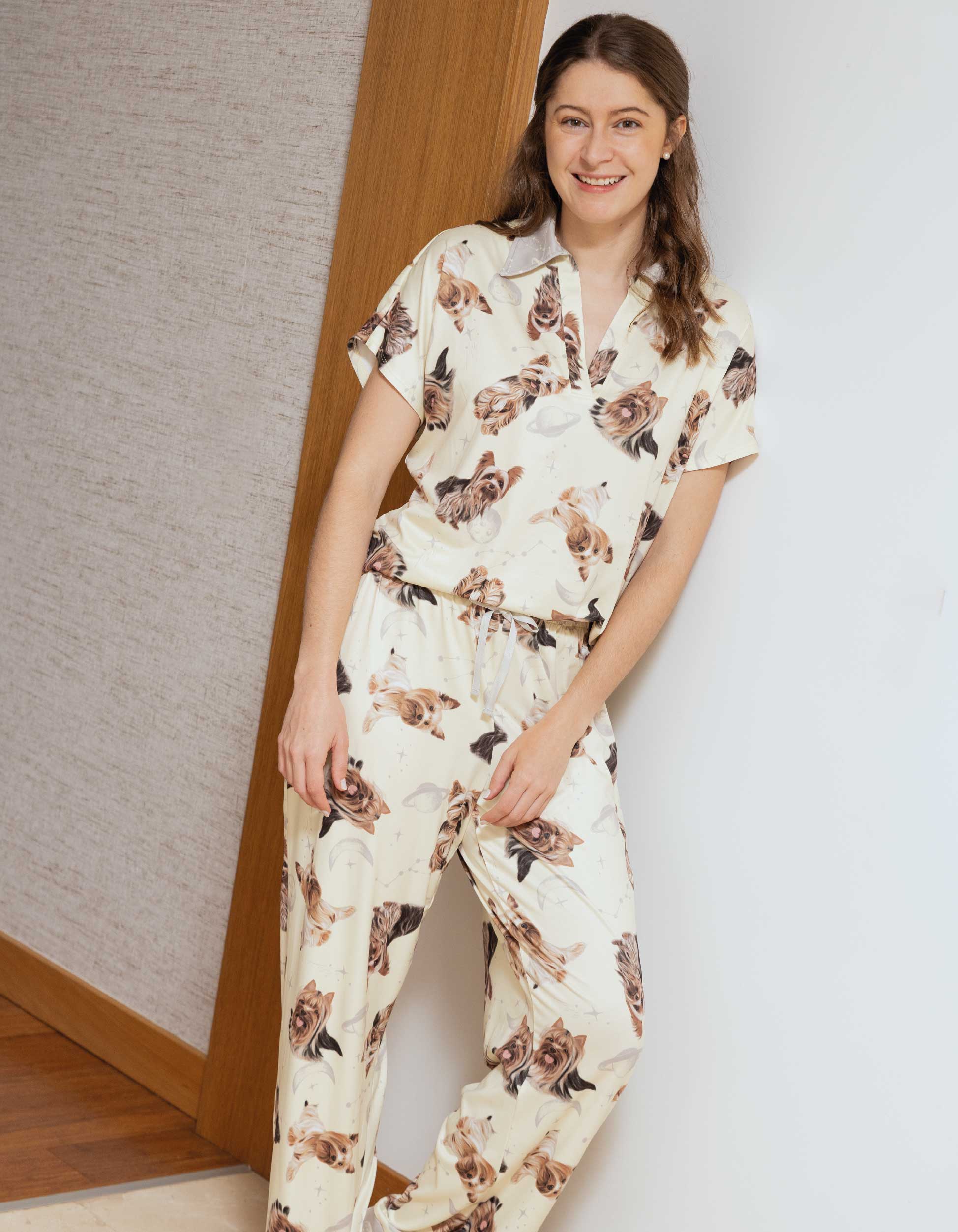 PIJAMA PANTALÓN YORKIE AMARILLO TP0066