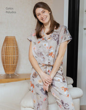 PIJAMA  PANTALÓN  GATOS PELUDOS NUDE TP0059