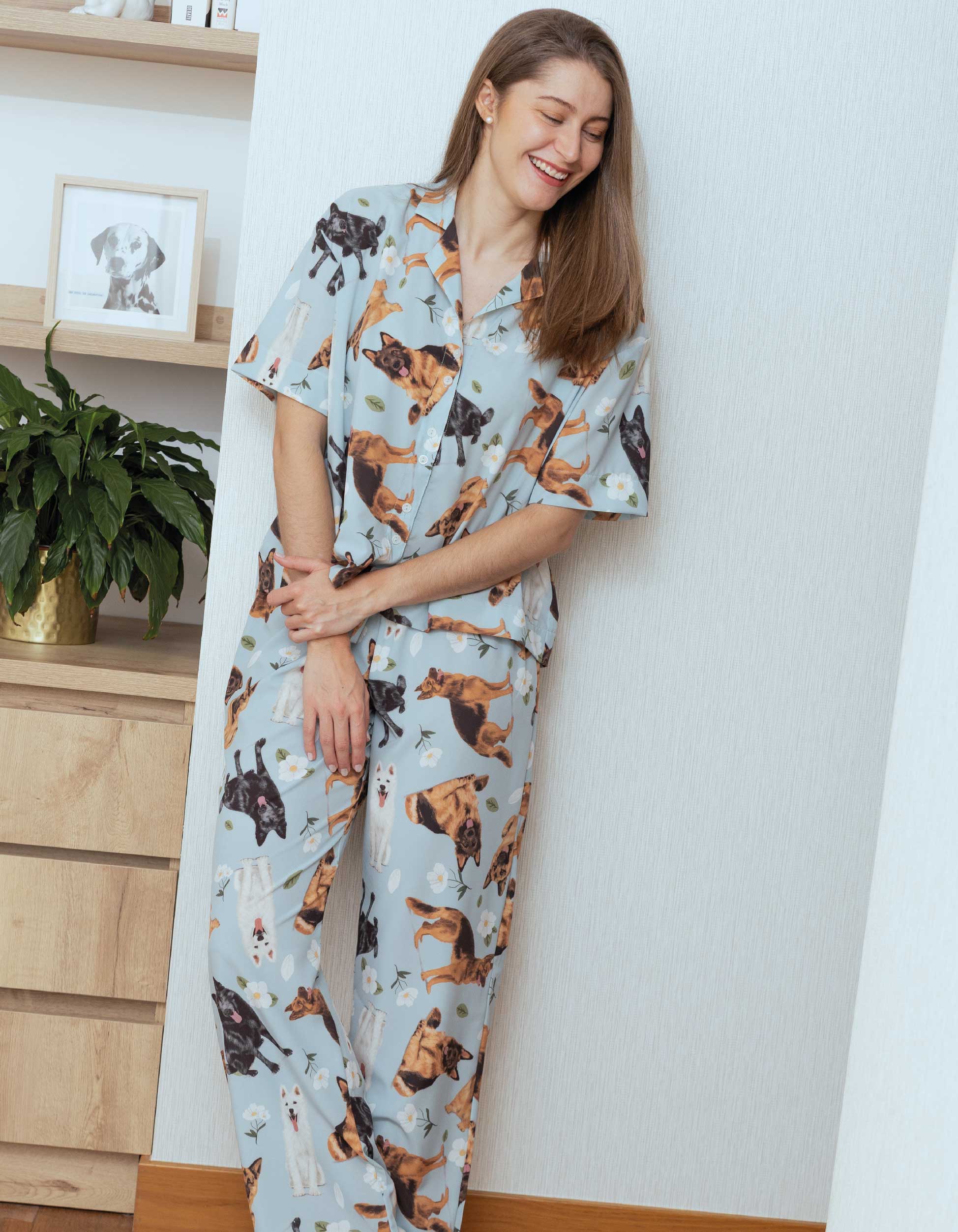 PIJAMA PANTALÓN PASTOR ALEMÁN AZUL TP0073