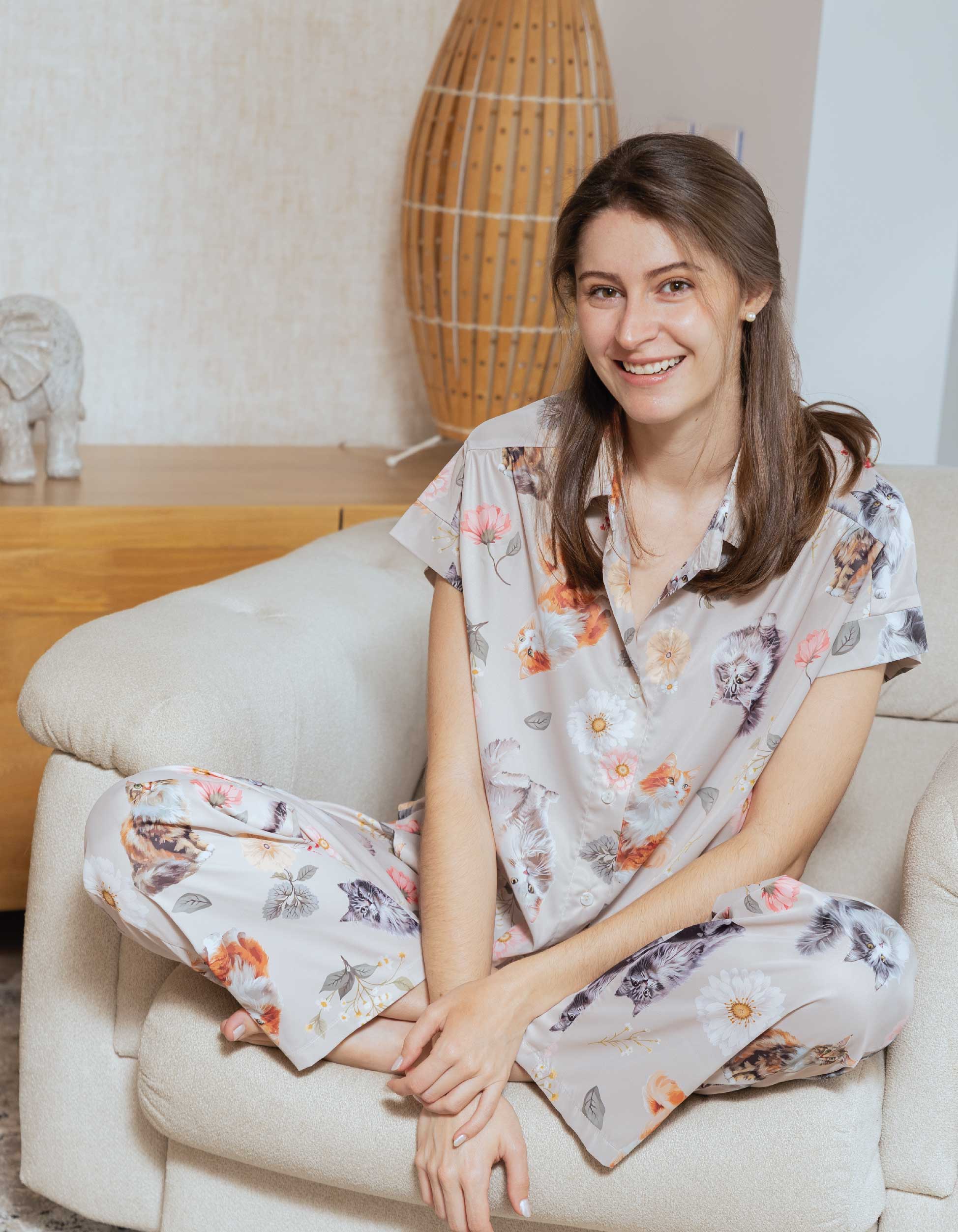 PIJAMA  PANTALÓN  GATOS PELUDOS NUDE TP0059