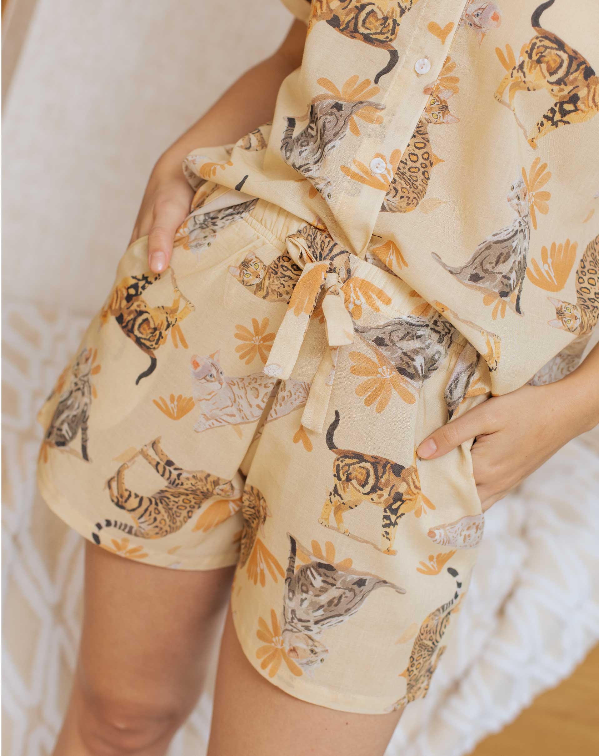 PIJAMA SHORT GATO BENGALÍ TS0013