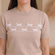 CAMISETA TEJIDA GATO KAKI ECC003