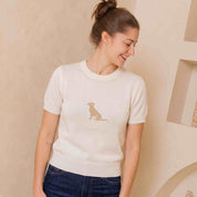 CAMISETA TEJIDA PERRO BLANCO ECC003