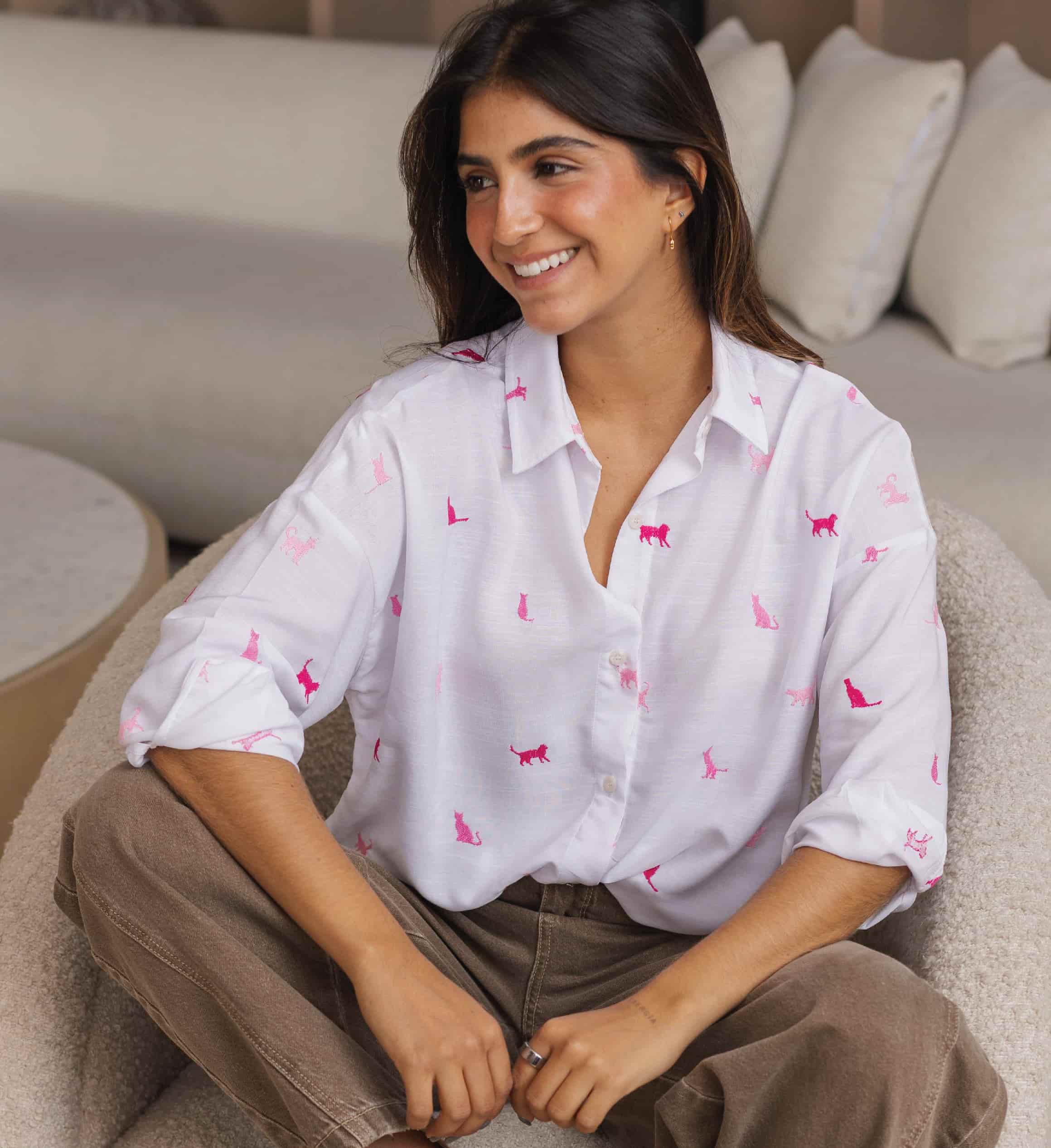 CAMISA PINK CAT LOVE ECL001