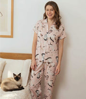 PIJAMA PANTALÓN GATOS SIAMÉS ROSADA TP0062