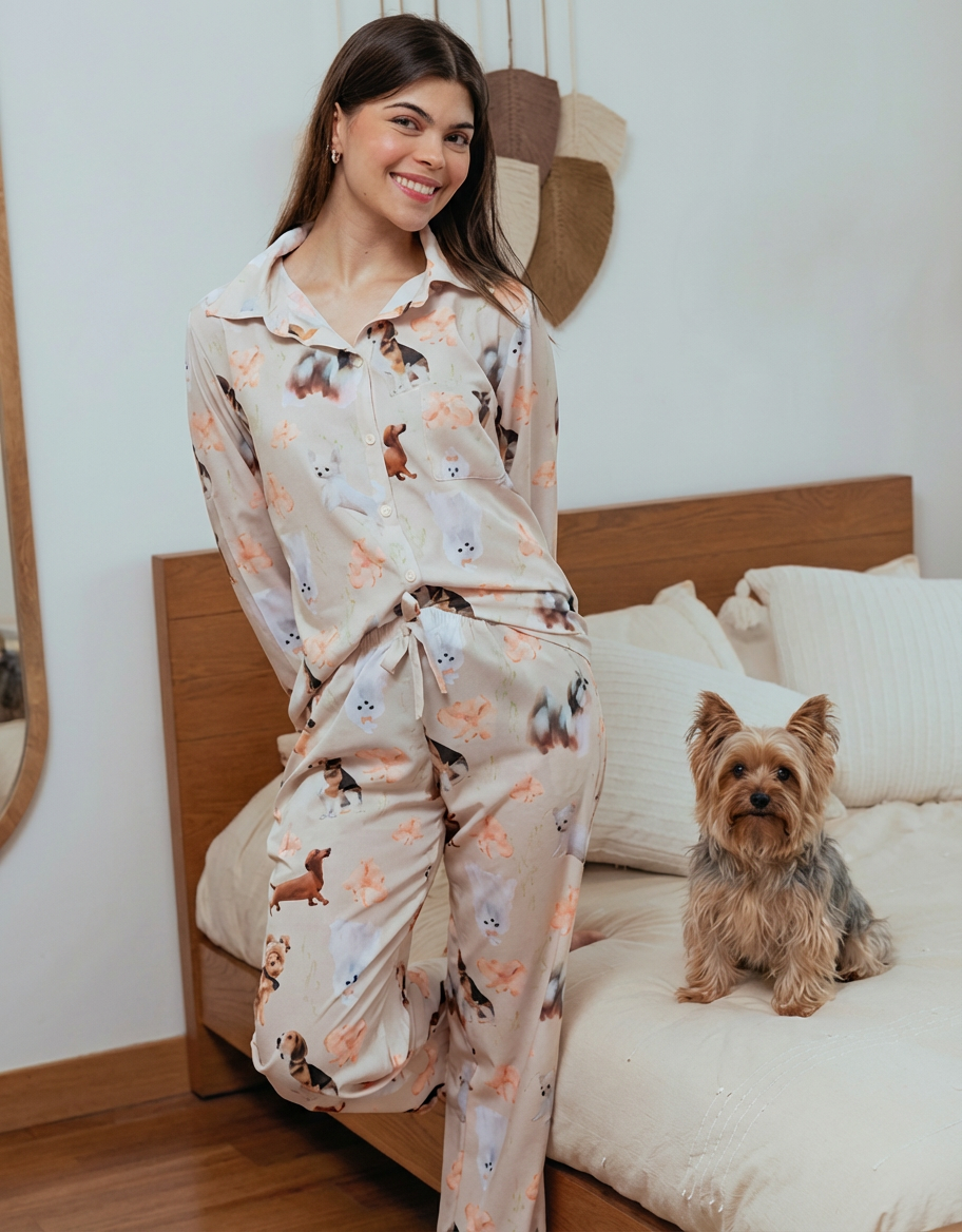 PIJAMA RAZAS PEQUEÑAS FLORAL PL0332