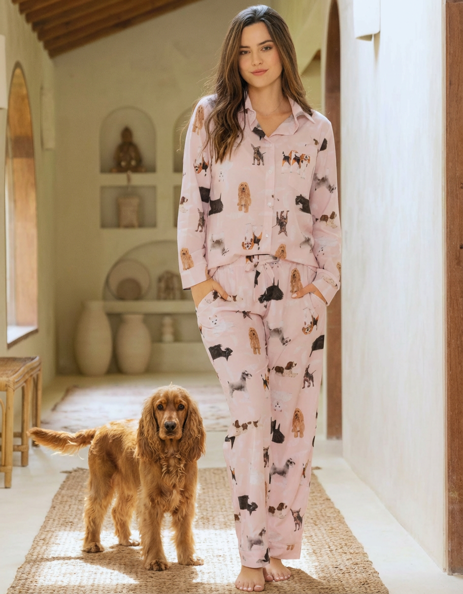 KIT PIJAMA & COSMETIQUERA RAZAS PEQUEÑAS ROSADO