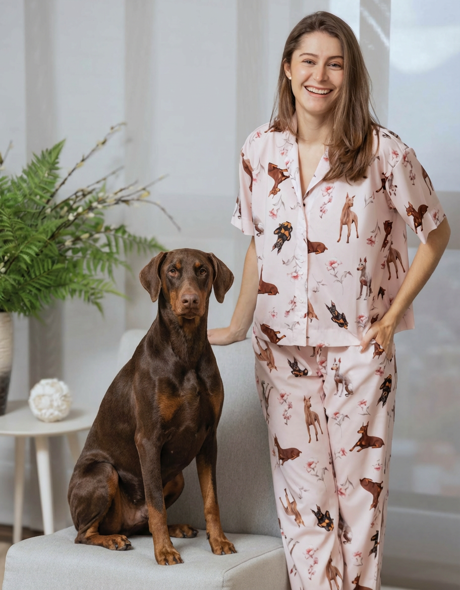 PIJAMA PANTALÓN DÓBERMAN ROSADO TP0056