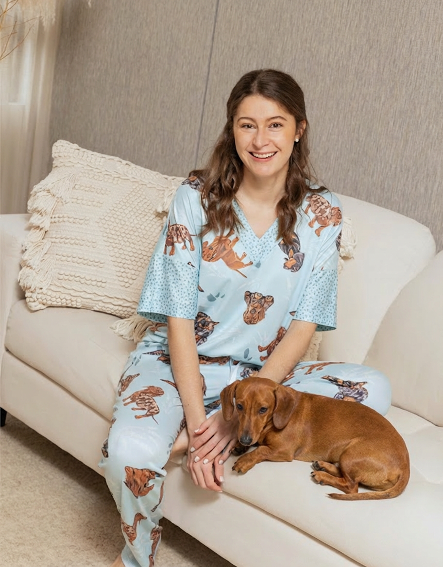 PIJAMA PANTALÓN SALCHICHA AZUL TP0067